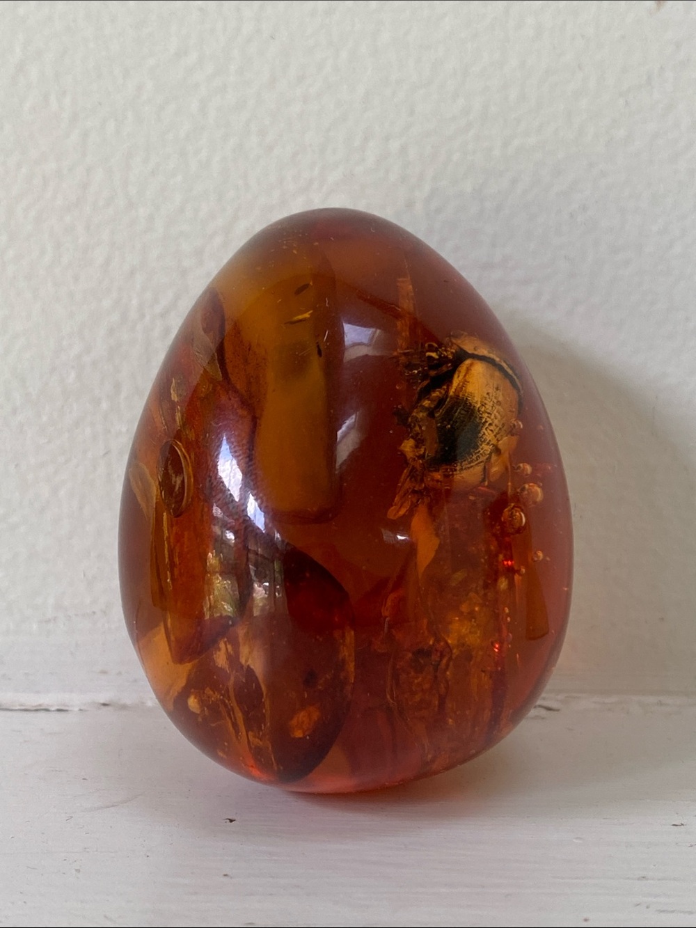 Amber Resin Decorative Egg Accent